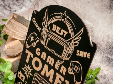 доска КОМНАТА ИГРОКА гравировка имени ОТЛИЧНЫЙ подарок День Святого Николая День рождения Именины