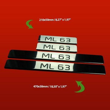 MERCEDES ML W166 VRSTVA  PRAHU NA PRAHY ML63 OCEL NEREZ 304 LESK