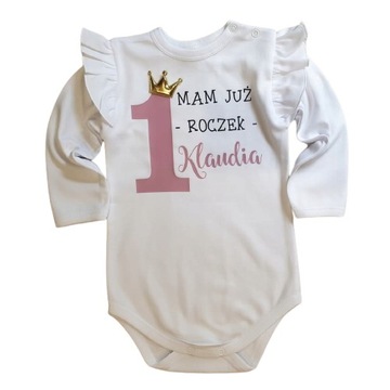 BODY dzieciece falbanka Roczek MAM ROCZEK IMIĘ 74 dziewczynka