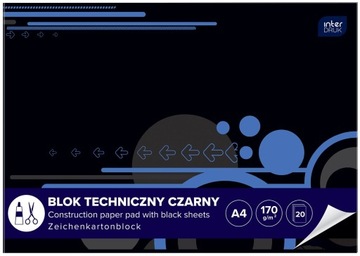 Blok Techniczny Czarny A4 10 Kartek Interdruk