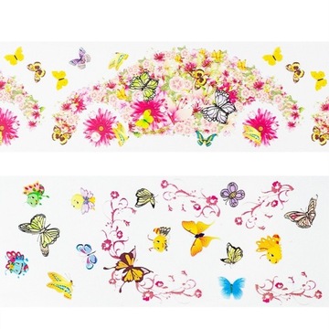 10 x ТРАНСФЕРНАЯ ФОЛЬГА ДЛЯ УКРАШЕНИЯ НОГТЕЙ НАБОР «ГИБРИДНЫЕ БАБОЧКИ ЦВЕТЫ» 04