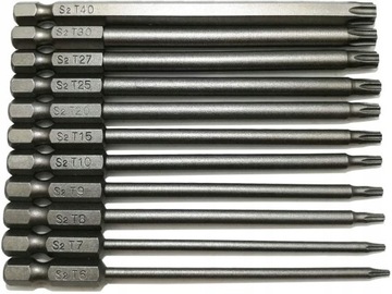 Длинные биты TORX, 11 шт., набор ключей 100 мм, 1/4 дюйма