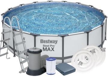 11w1 FULL ZESTAW POMPA BASEN STELAŻOWY 488x122 cm BESTWAY 5612Z MODEL 2024