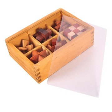 6 Drewniane Puzzle Łamigłówka Zadziorów Puzzle
