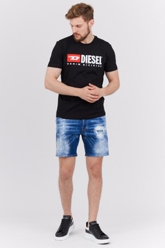 DIESEL Czarny t-shirt męski z wyszywanym logo r XL