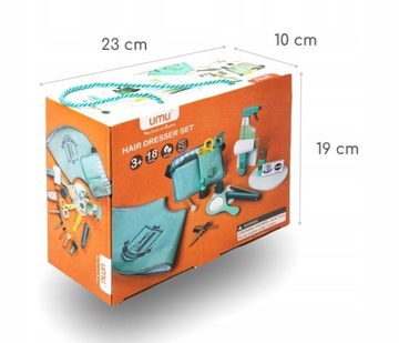 Большой деревянный парикмахерский набор, парикмахерская, детская парикмахерская, 18 шт.