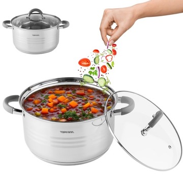 GARNEK ZE STALI NIERDZEWNEJ TRADYCYJNY 24CM GAZ 5L INDUKCJA TOPFANN