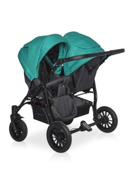 Коляска для близнецов 2в1 SAXO Riko Basic 2 x GONDOLA 2 x СИДЕНЬЕ + СУМКА