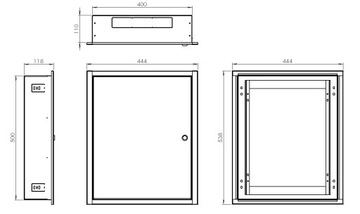 OBUDOWA metalowa Podtynkowa OMP-5 400x500x120 mm