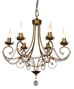Lampa SUFITOWA patyna Wisząca KRYSZTAŁOWA MARCO