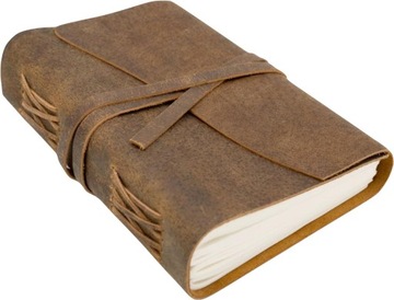 DZIENNIK NOTES NOTATNIK ZESZYT SKÓRZANY ANTYCZNA SKÓRA W LINIĘ 13 x 18 cm