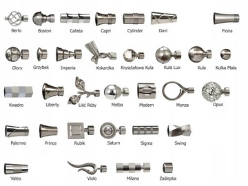KARNISZ pojedynczy 19mm / 140 cm LUXURY CICHE KÓŁKA wzory 6 KOLORÓW wybór