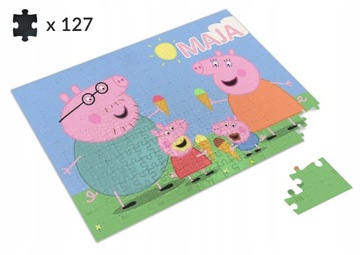 Puzzle świnka peppa + Imię Dziecka Prezent