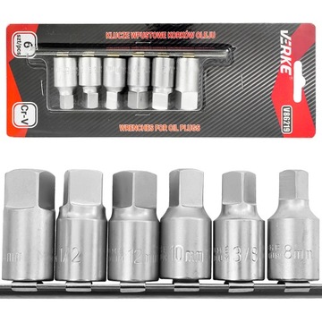 Ключи для масляных пробок Verke, 6 шт.