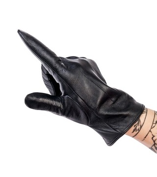 Rękawiczki damskie skórzane czarne zimowe Rovicky dotykowe