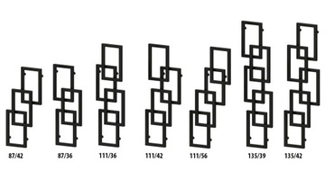 Декоративный комнатный радиатор, черная структура, 111x42