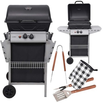 GRILL GAZOWY OGRODOWY LUND 5,5 KW 2 PALNIKI PIEZO PÓŁKA SZAFKA KÓŁKA