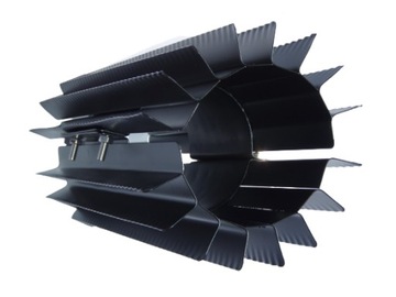 Radiator wymiennik ciepła ⌀ 150mm/wysokość 500mm czarny nakładany skręcany