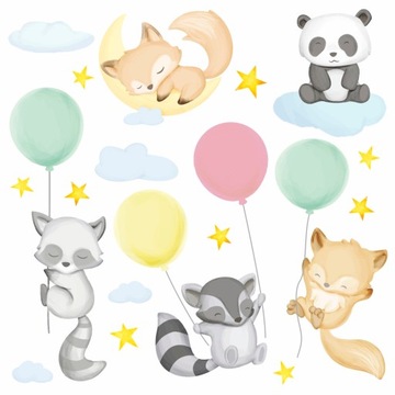 Naklejki DLA DZIECI na ścianę balony balon ANIMAL