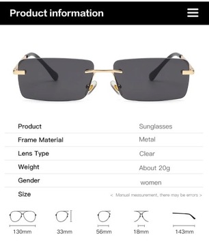Modne prostokątne okulary przeciwsłoneczne damskie męskie małe okulary