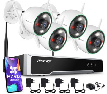 Zestaw do Monitoringu WiFi EZVIZ 4 Kamery FullHD C3N Dual Light + NVR HIK