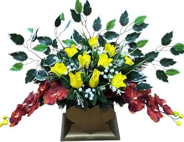 Композиция искусственного головного уклона сердца могила букет букет розы кладбище stanpol