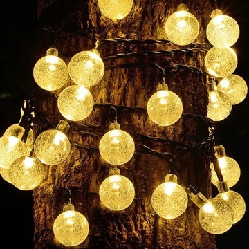 GIRLANDA LAMPKI OGRODOWE SOLARNE LED KULKI 5M