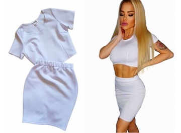 Женский укороченный топ БЕЛЫЙ Укороченный топ БЛУЗКА с короткими рукавами S/M