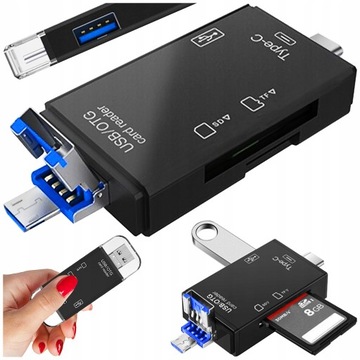 5W1 CZYTNIK KART SD USB MICRO TYP-C MICROSD USB-C PROMERCO
