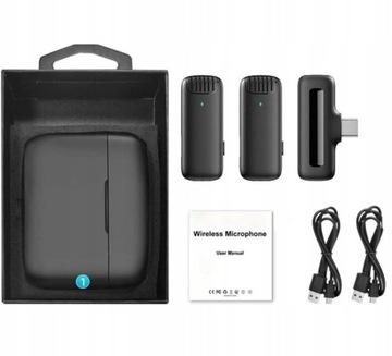2 беспроводных петличных микрофона USB-C + чехол YouTube, Tik Tok