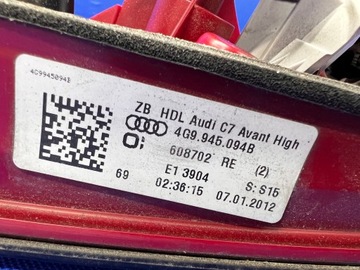 AUDI A6 C7 KOMBI SVĚTLO LED PRAVÝ ZADNÍ 4G9945094B JE KOUŘOVÝ