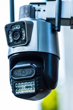 ДВОЙНАЯ НАРУЖНАЯ ПОВОРОТНАЯ IP WIFI FULL HD+ КАМЕРА 2 В 1 ДЛЯ МОНИТОРИНГА