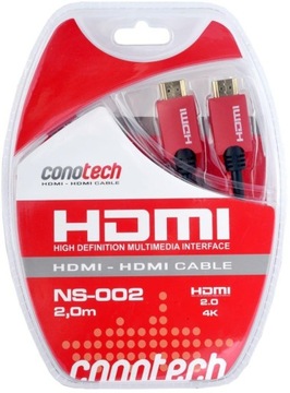 Kabel Przewód HDMI HDMI 2.0 4K 60Hz ARC HDR HLG 2m