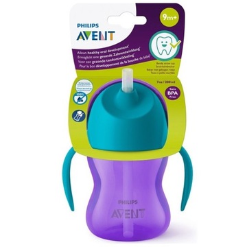 AVENT Kubek Bidon z giętką słomką 9m+ 200ml 796/02