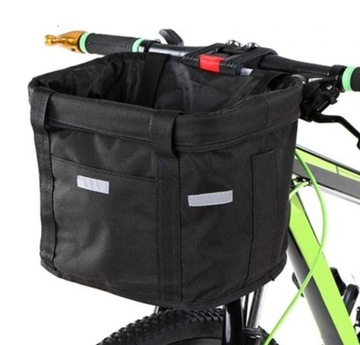 БОЛЬШАЯ КОРЗИНА ДЛЯ ВЕЛОСИПЕДА ДЛЯ РУЛЯ CLICK BIKE СКЛАДНАЯ СУМКА ЧЕРНАЯ
