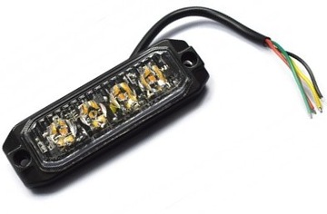 Lampa strobo Stroboskop 12W pomarańcz 4 LED 12/24V
