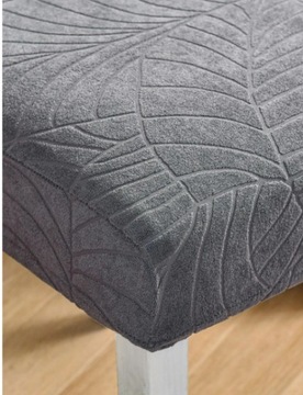НАБОР ИЗ 6ШТ. ПОКРЫТИЕ НА СТУЛ, ТЕМНО-СЕРЫЙ ВЕЛЮР, ЖАККАРДОВЫЕ УЗОРЫ