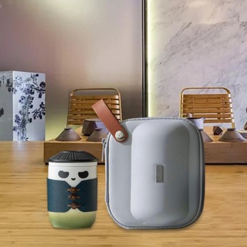 Podróżny zestaw do herbaty Przenośny chiński ceramiczny czajniczek Kung Fu Panda Cup Green