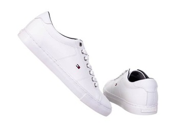 TOMMY HILFIGER BUTY MĘSKIE ESSENTIAL LEATHER SNEAKER WHITE r.44