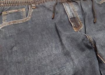 4XL Big Men Duże Joggery Jeans Strecz Niebieskie Wycierane