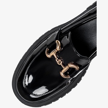 MOKASYNY PÓŁBUTY DAMSKIE WSUWANE MODNA SPRZĄCZKA STABILNA PLATFORMA r 40