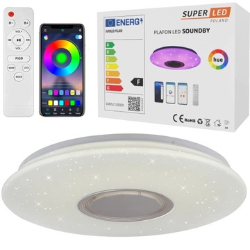 Lampa Panel LED PLAFON RGB CCT Głośnik Bluetooth pilot SuperLED