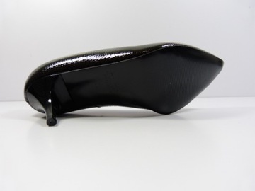 czarne klasyczne czółenka niskiej szpilce eleganckie buty skórzane Sala 35