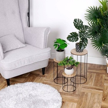 Подставка для цветов круглая металлическая, 3 шт.