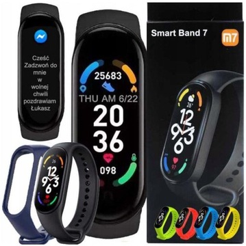 SMARTBAND M7 OPASKA SPORTOWA SMARTWATCH + 2 PASKI