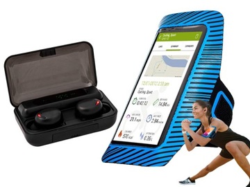 BEZPRZEWODOWE SŁUCHAWKI BLUETOOTH ETUI NA TELEFON