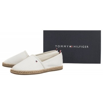 Obuwie Espadryle Tommy Hilfiger Basic Flat Espadrille Ecru FW0FW06497