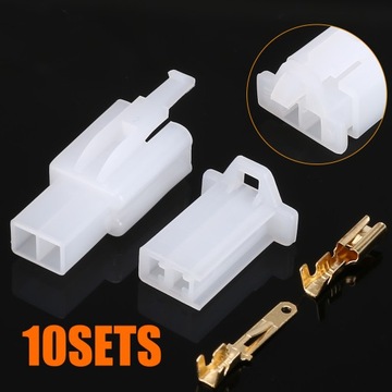 10set 2.8mm Wire Connector 2pin Electrical Termina