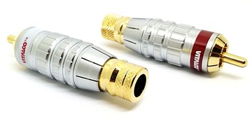 Wtyk 2x RCA CHINCH NA KABEL HQ POZŁACANE TYP9
