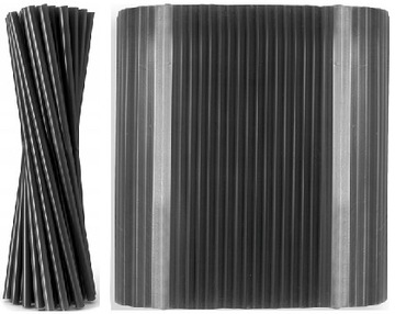 Słomki plastikowe CZARNE 19 cm wielokrotnego użytku 200 szt.